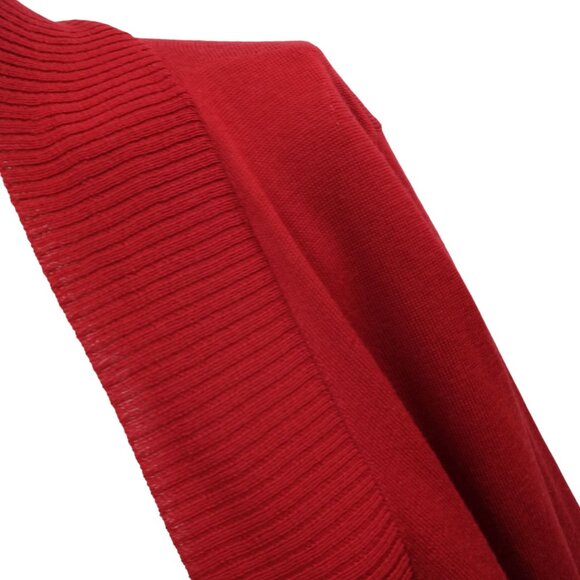 Eileen Fisher 100% Merino Wool Open Front Waterfall Cardigan Sweater Size L Red - Picture 10 of 11